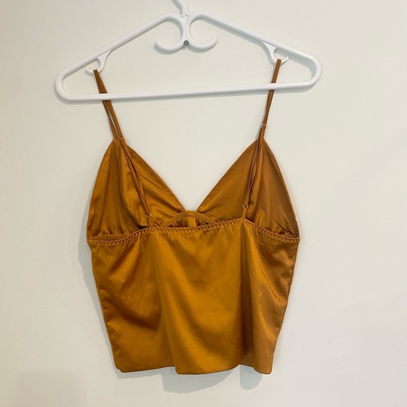 Elegant Mustard Spaghetti Strap Top - Picture 4 of 4